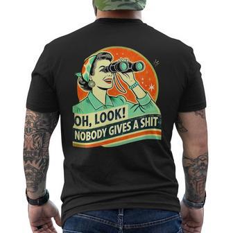 Retro Female Oh Look No One Gives A Shit Men's T-shirt Back Print - Thegiftio UK