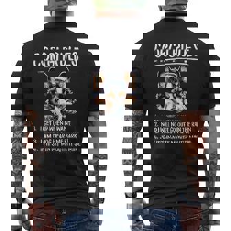 Rules Napping Black Pembroke Tricolor Corgi Lover Men's T-shirt Back Print - Thegiftio