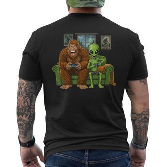 Sasquatch Bigfoot Alien Video Games Boys Gaming Men's T-shirt Back Print - Thegiftio UK
