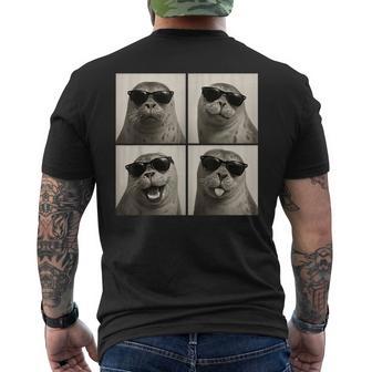 Seal Lover Cute Seal Photo Booth Men's T-shirt Back Print - Thegiftio UK