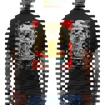 Shih Tzu Ramen Japanese Kawaii Shih Tzu Men's T-shirt Back Print - Monsterry