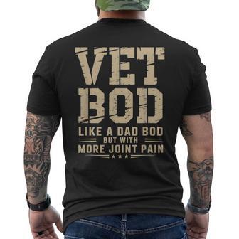 Vet Bod Like A Dad Bob Military Veteran Humor Men's T-shirt Back Print - Thegiftio