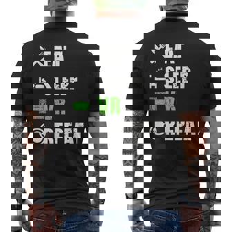 Vr Gamer Virtual Reality Gaming Eat Sleep Vr Repeat Men's T-shirt Back Print - Monsterry