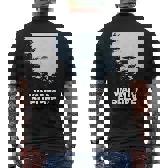 I Want To Believe Classic Ufo Visit Photo Encounter Men's T-shirt Back Print - Monsterry