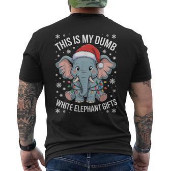 White Elephant For Adults Pjs Under 15 20 Men's T-shirt Back Print - Monsterry