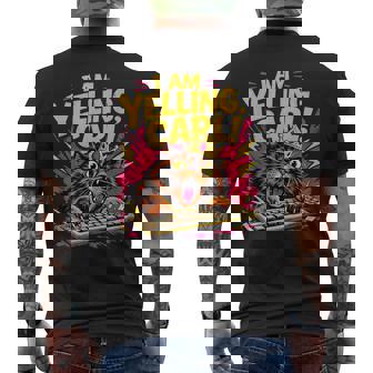 I Am Yelling Carl Donut Cat Meme Men's T-shirt Back Print - Thegiftio