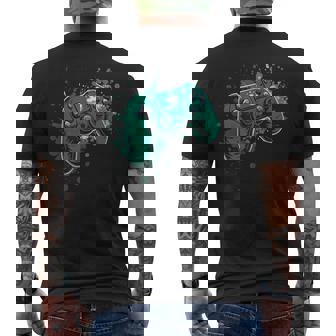 Gamer Controller With Macau Flag Men's Back Print T-Shirt | Mazezy