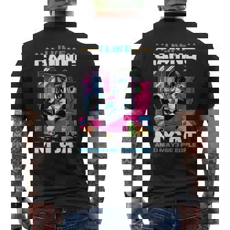 Gamer Gaming Cat Video Game Men's T-shirt Back Print - Seseable