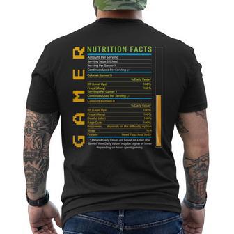 Gamer Nutrition Facts Divertente Gaming Gamer T-shirt da uomo con stampa posteriore - Novitaregali