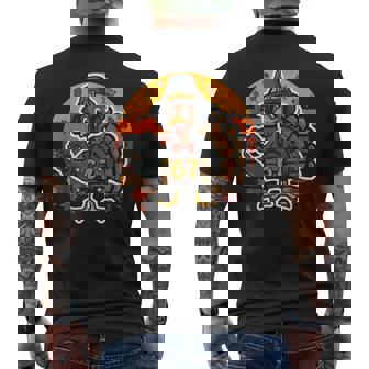 Gamer Turkey 67 Thanksgiving Cute Video Game Ice Cream Men's Back Print T-Shirt | Mazezy