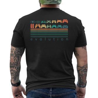Gaming Controllers Evolution Video Game Retro Gaming Gamer Men's T-shirt Back Print - Thegiftio UK