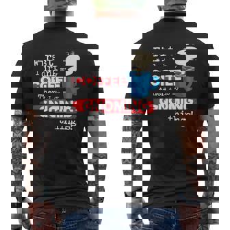 Garden Gnoming Prank Saying Coffee Lover Men's Back Print T-Shirt | Mazezy