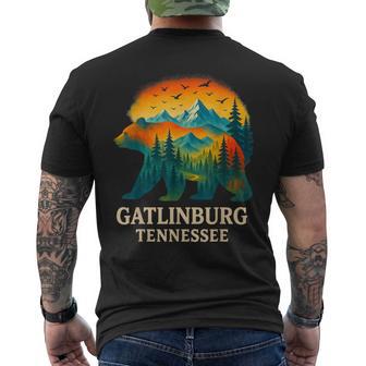 Gatlinburg Tennessee Smoky Mountains Bear Hiking Souvenir Men's T-shirt Back Print - Monsterry