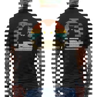 Gato Negro Estilo Retrointage – Regalo Para Amantes De Los Gatos Camiseta Hombre Estampado Espalda - Regaloses