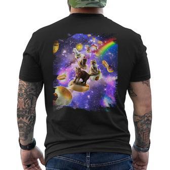 Gatos Espaciales Montando Perros Calientes Gato En Galaxia Camiseta Hombre Estampado Espalda - Regaloses