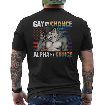 Gay By Chance Alpha Choice Divertente Meme Wolf Alpha Lgbtq T-shirt da uomo con stampa posteriore - Novitaregali