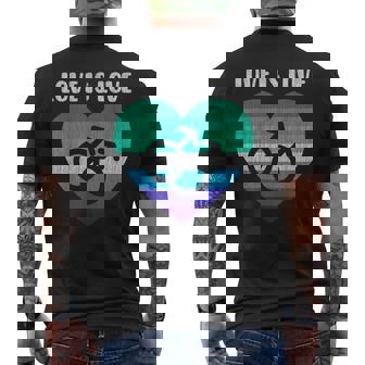 Gay Männerymbol Mit Herz Liebe Ist Liebe T-Shirt mit Rückendruck - Seseable