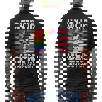 Gaytifa Drag Queens Against Fascism Resist No Kings LGBTQ Men's Back Print T-Shirt | Mazezy