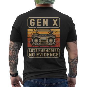 Gen X Lots Of Memories No Evidence Generation X Redio Men's T-shirt Back Print - Thegiftio UK
