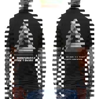 Geometric Illusion Triangle Bold Optical Art Men's Back Print T-Shirt | Mazezy