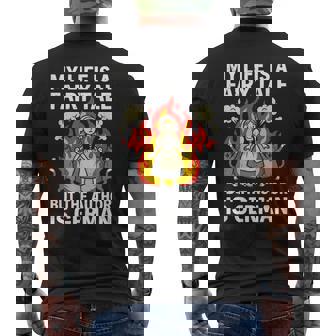 German Fairy Tale Dark Humor Sarcastic Folklore Men's Back Print T-Shirt | Mazezy