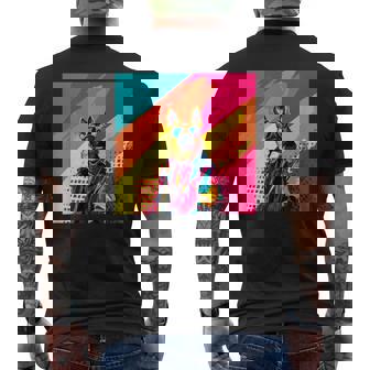 German Shepherd Dog Fashion Cute Colorful Pop Art Men's Back Print T-Shirt | Mazezy