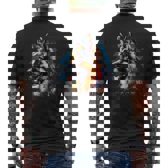 German Shepherd Lover Colorful Pop Art German Shepherd Tank Top Men's Back Print T-Shirt | Mazezy