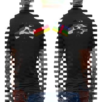 Germany Central African Republic Crossed Flags German CAR Men's Back Print T-Shirt | Mazezy