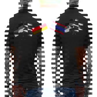 Germany Thailand Crossed Flags German Thai Unity Men's Back Print T-Shirt | Mazezy