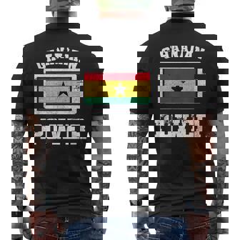 Ghana Flag Day Ghanaian Power Battery Men's Back Print T-Shirt | Mazezy