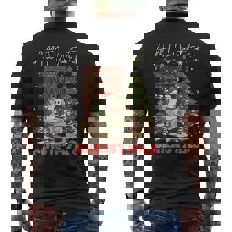 Ghost Cat Reading Books Chrsitmas All I Want For Xmas Boo Men's Back Print T-Shirt | Mazezy