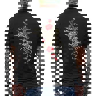 Giapponese Con Gru Bianca Intage Effetto Ricamo T-shirt da uomo con stampa posteriore - Novitaregali