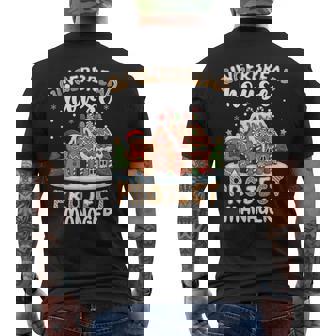 Gingerbread House Project Manager Christmas Cookie Baking Men's Back Print T-Shirt | Mazezy