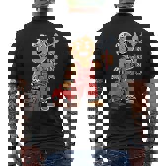 Gingerbread Mechanic Handyman Fixer Worker Christmas Tank Top Men's Back Print T-Shirt | Mazezy