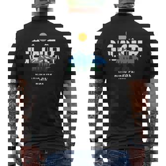 Glacier National Park Montana USA Retro Vintage Nature Men's Back Print T-Shirt | Mazezy