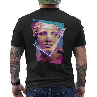 Glitchedenustatueaporwave メンズTシャツ バックプリント - Kawaiitshirt