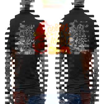 Gnomes Gobble Till You Wobble Thanksgiving Men's T-shirt Back Print - Thegiftio