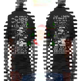 Go Jesus It's Your Birthday Ugly Christmas Sweater Christian Men's Back Print T-Shirt | Mazezy