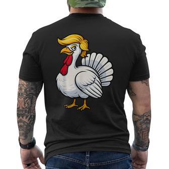 Gobble Turkey “Unconditionally Pardoned” Thanksgiving Men's Back Print T-Shirt | Mazezy