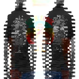 Gobblegool Turkey Retro Italian Thanksgiving Humor Men's Back Print T-Shirt | Mazezy