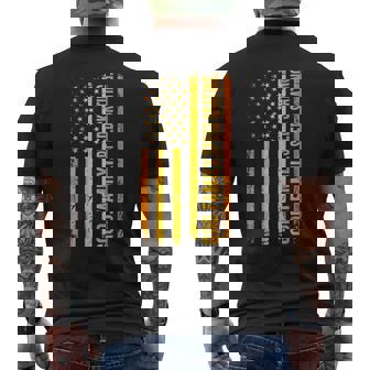 God Family Speed Skating US American Flag Father's Day Dad Men's Back Print T-Shirt | Mazezy