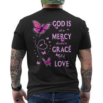 God Is Full Of Grace Mercy And Love Men's T-shirt Back Print - Thegiftio UK
