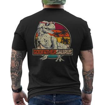 Godfathersaurus T Rex Dinosaur Godfather Saurus Family Match Men's T-shirt Back Print - Thegiftio UK