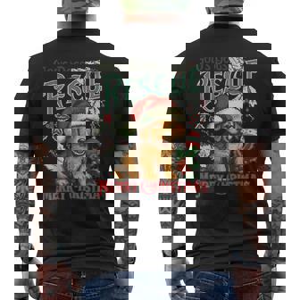 God's Dogs Rescue Christmas Santa Golden Retriever Dog Mom Men's Back Print T-Shirt | Mazezy