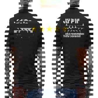 God's Plan Positive Five Star Review Christian Gospel Men's Back Print T-Shirt | Mazezy