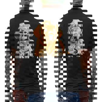 Golden Retriever Dog Puppy Graphic Men's T-shirt Back Print - Monsterry