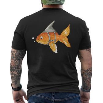 Goldfish With Shark Fin Cartoon Men's T-shirt Back Print - Thegiftio UK