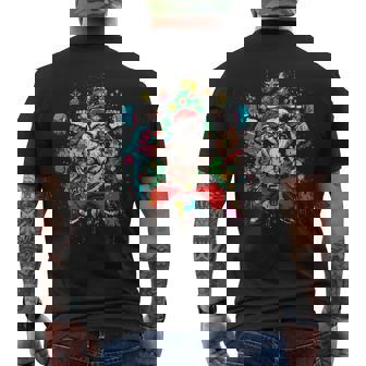 Graffiti Santa Claus Christmas Pajamas Xmas Pajamas Holiday Men's Back Print T-Shirt | Mazezy