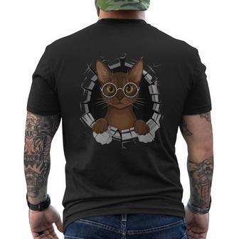 Graffiti Wall Art Burmese Cat Sunglasses Men's Back Print T-Shirt - Monsterry