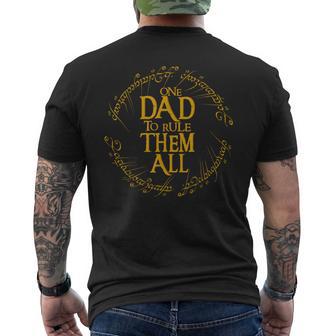 Gráfico Divertido De Fantasía Con Texto En Inglés One Dad To Rule Them All Camiseta Hombre Estampado Espalda - Regaloses